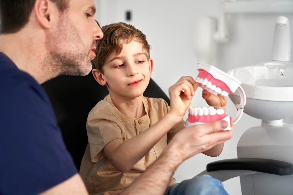 Child at dental exam