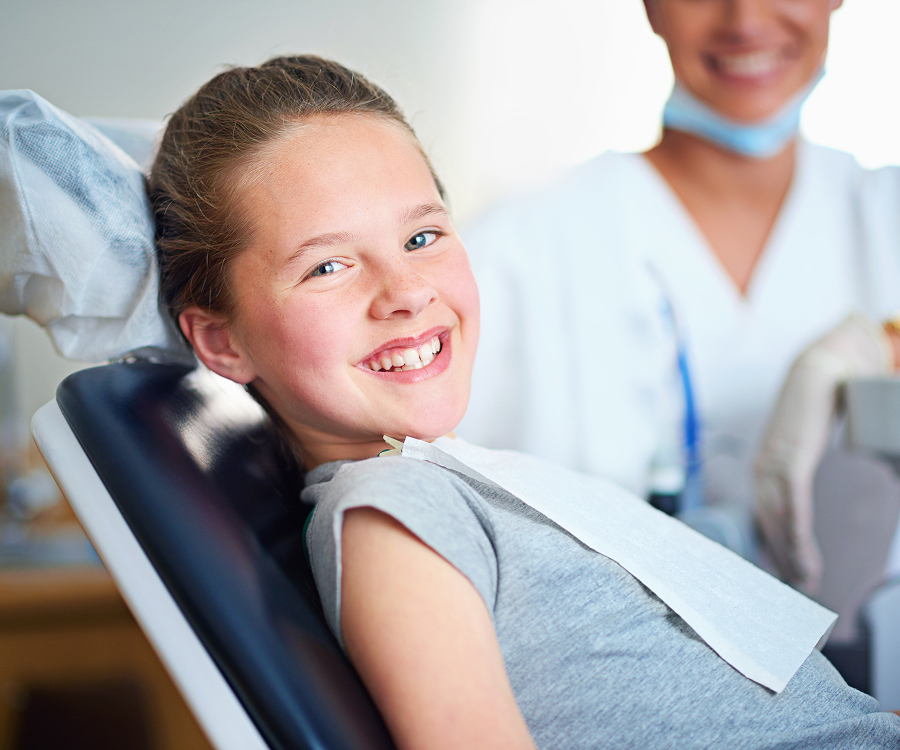 Child receiving a dental cleaning at Masonboro Kids Dentistry Wilmington